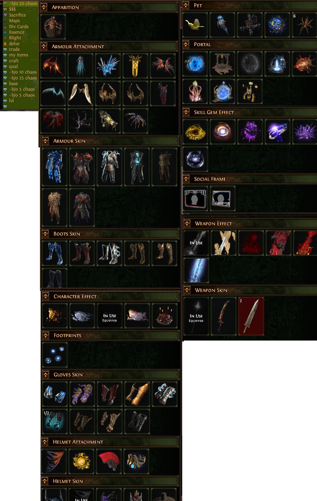 Venda de conta de jogo Path of Exile