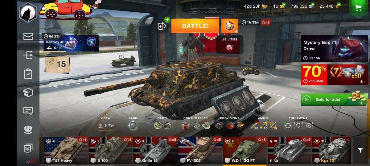 Penjualan akun permainan World of Tanks