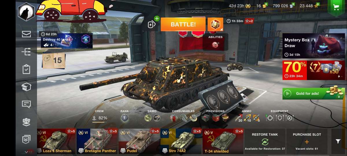 Penjualan akun permainan World of Tanks