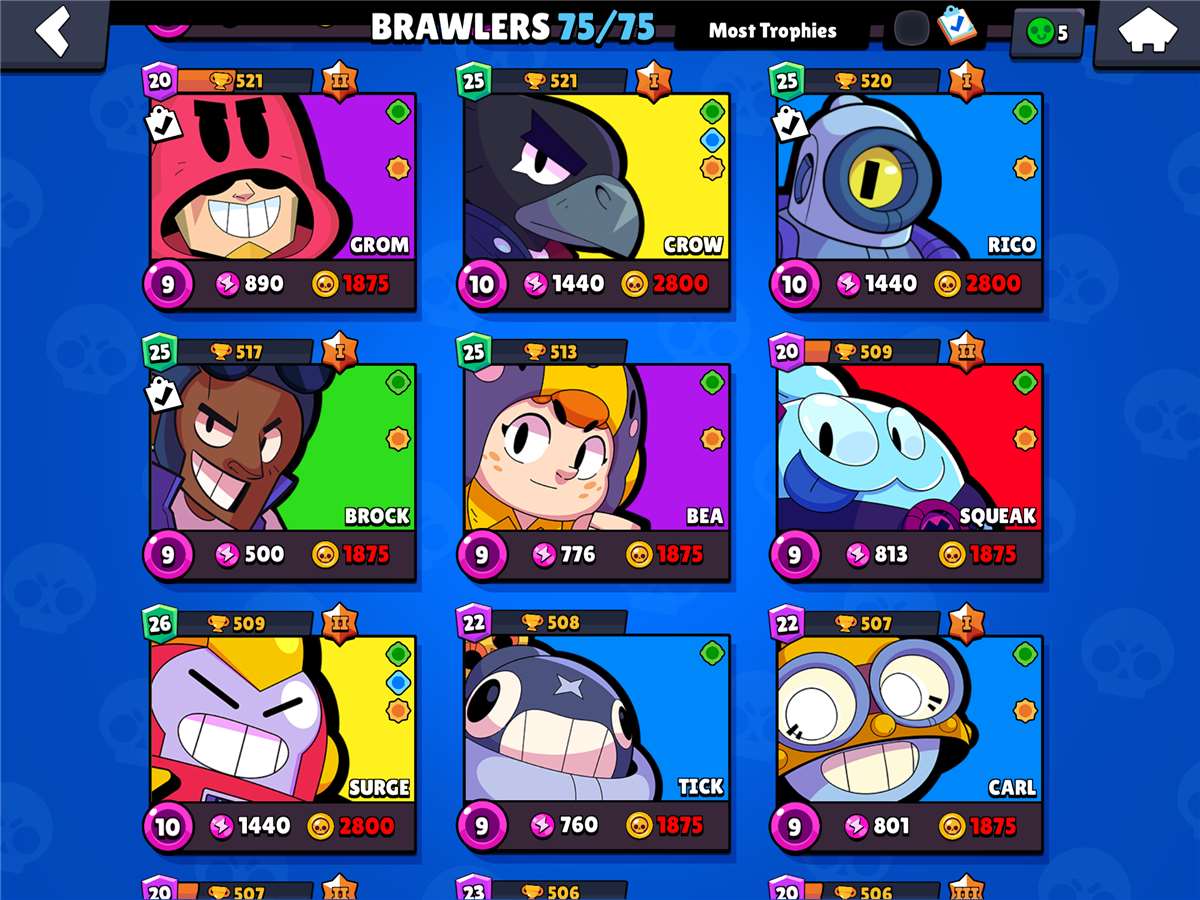 Game account sale Brawl Stars