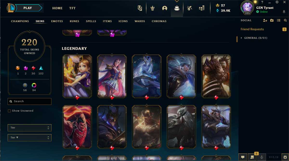 Game account sale League of Legends