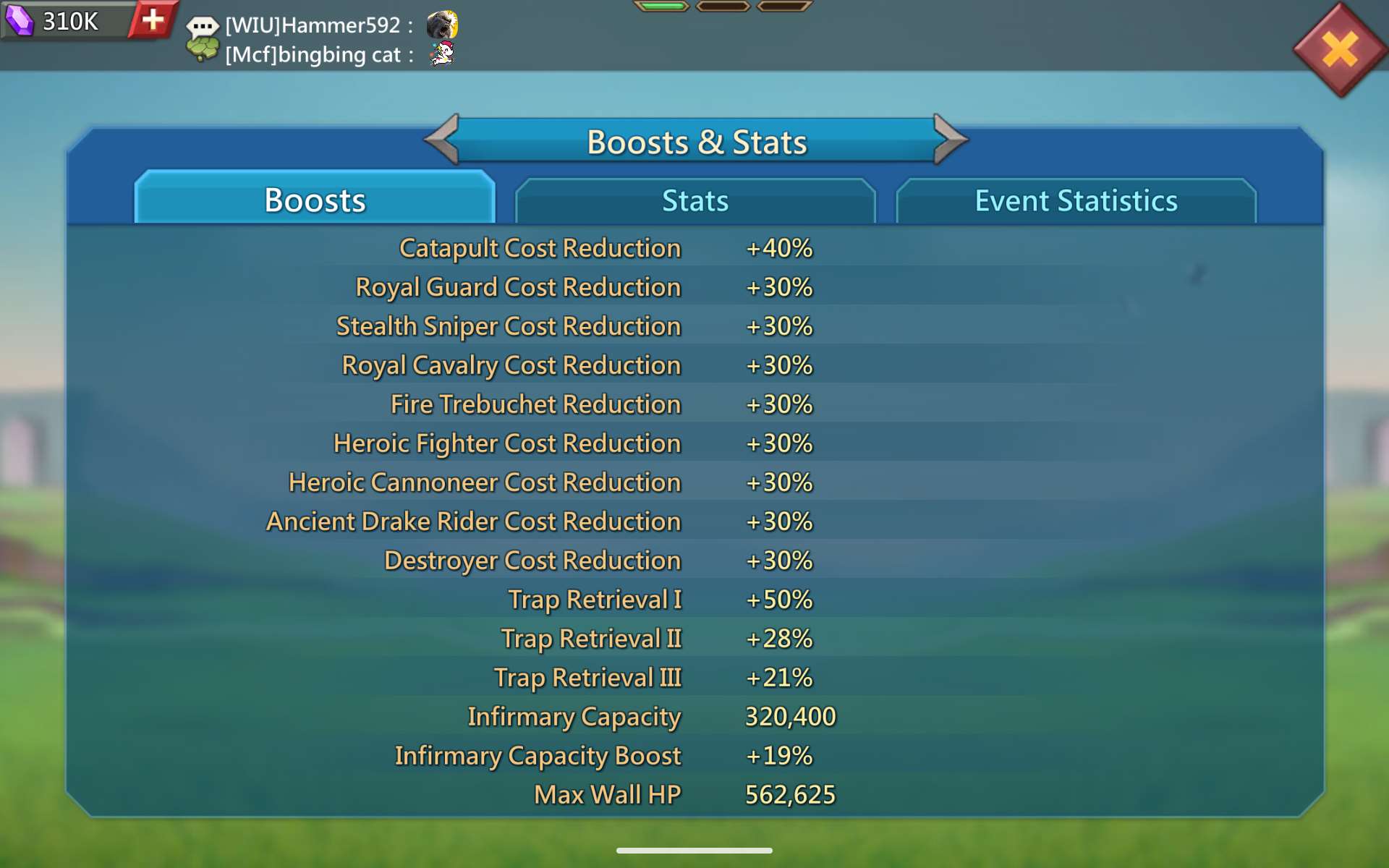 Game account sale Lords Mobile