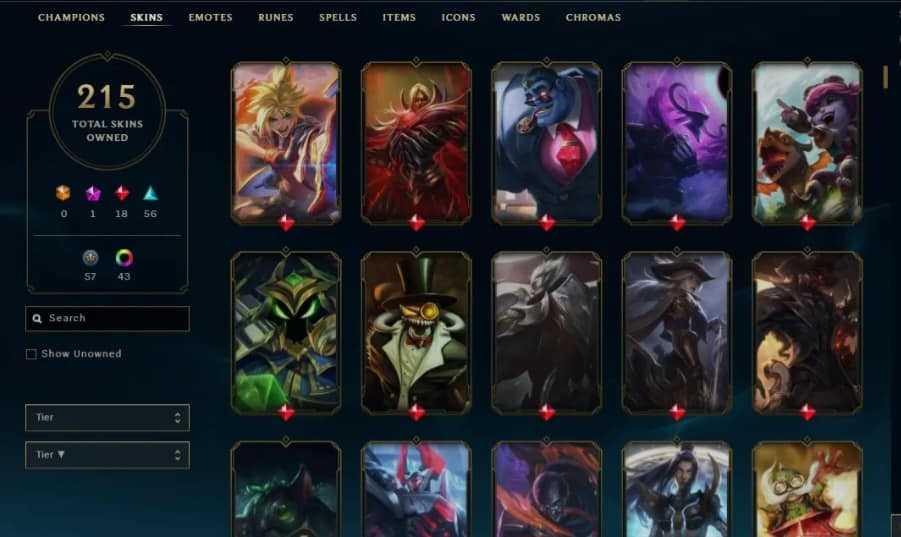 Game account sale League of Legends