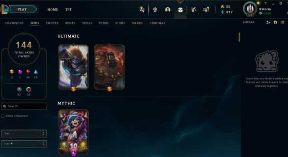 Game account sale League of Legends