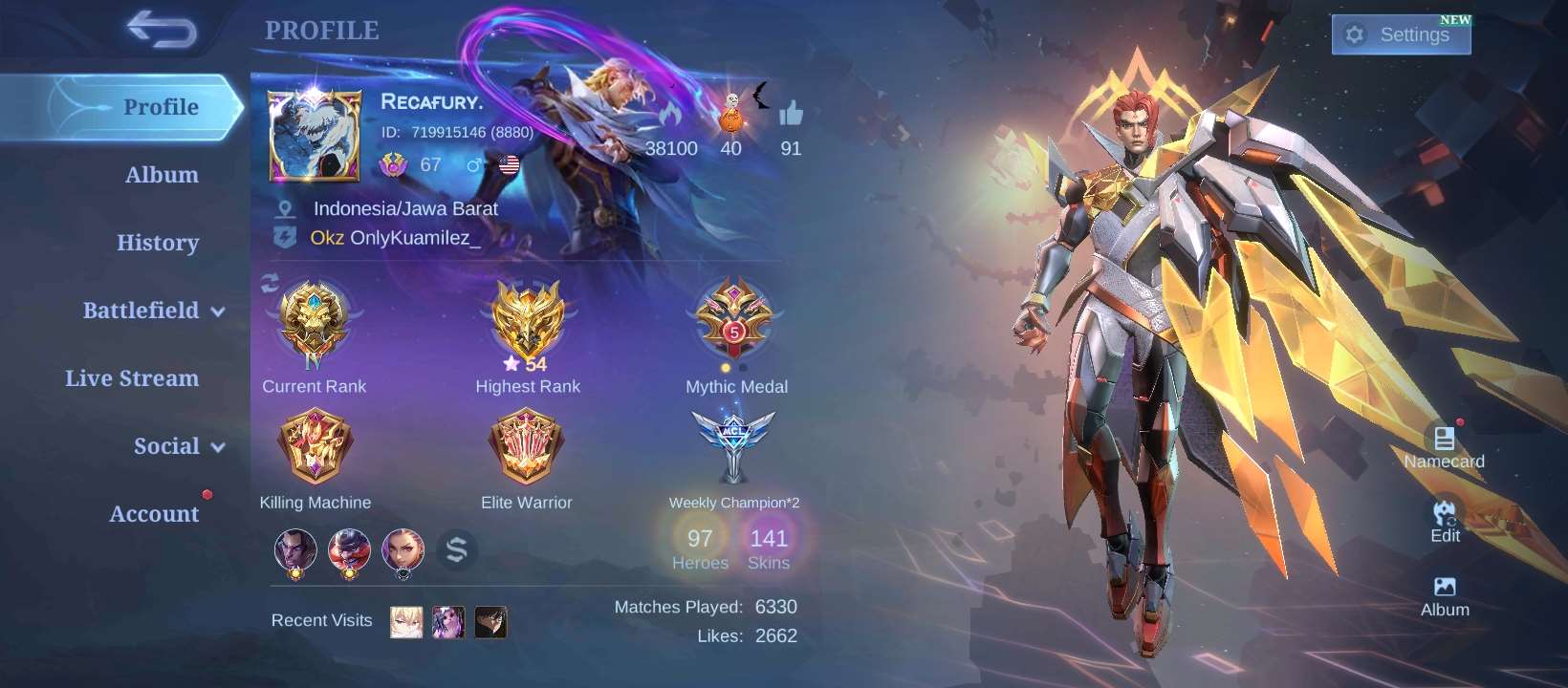 Game account sale Mobile Legends