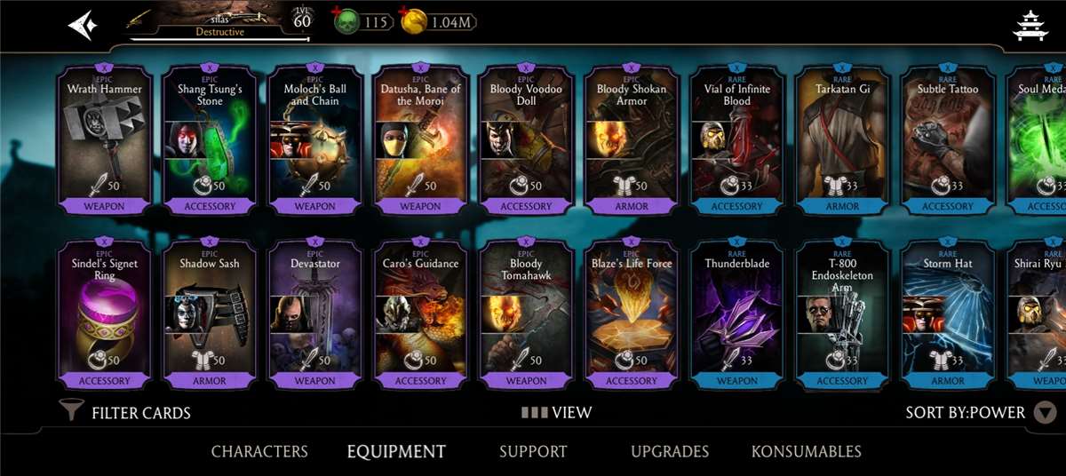 Game account sale Mortal Kombat X Mobile