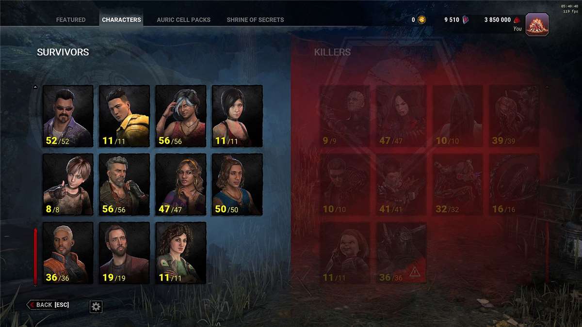 Game account sale Dead by Daylight