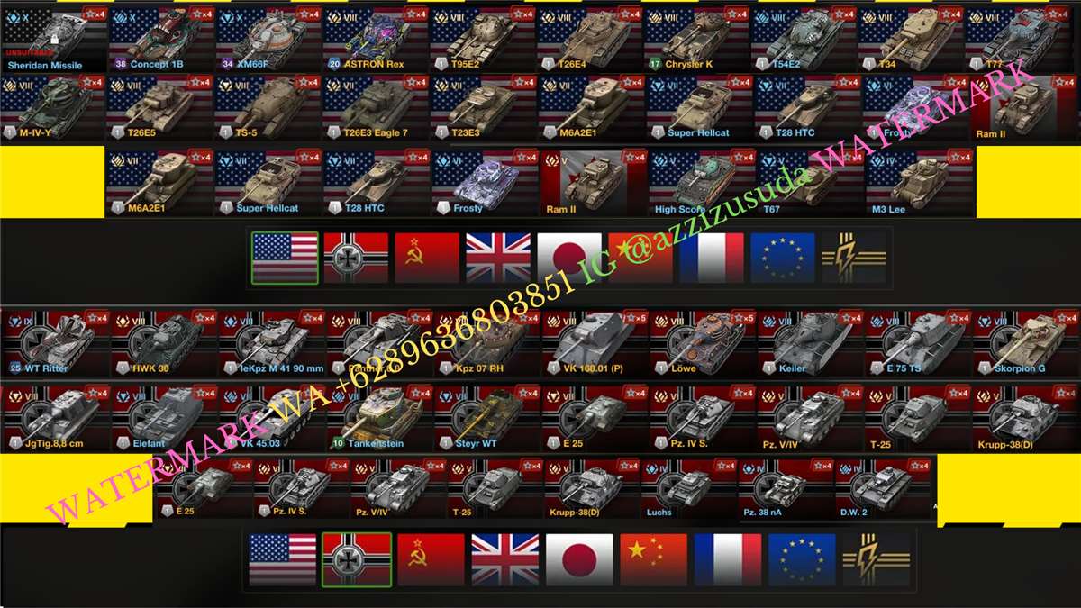 Penjualan akun permainan World of Tanks Blitz