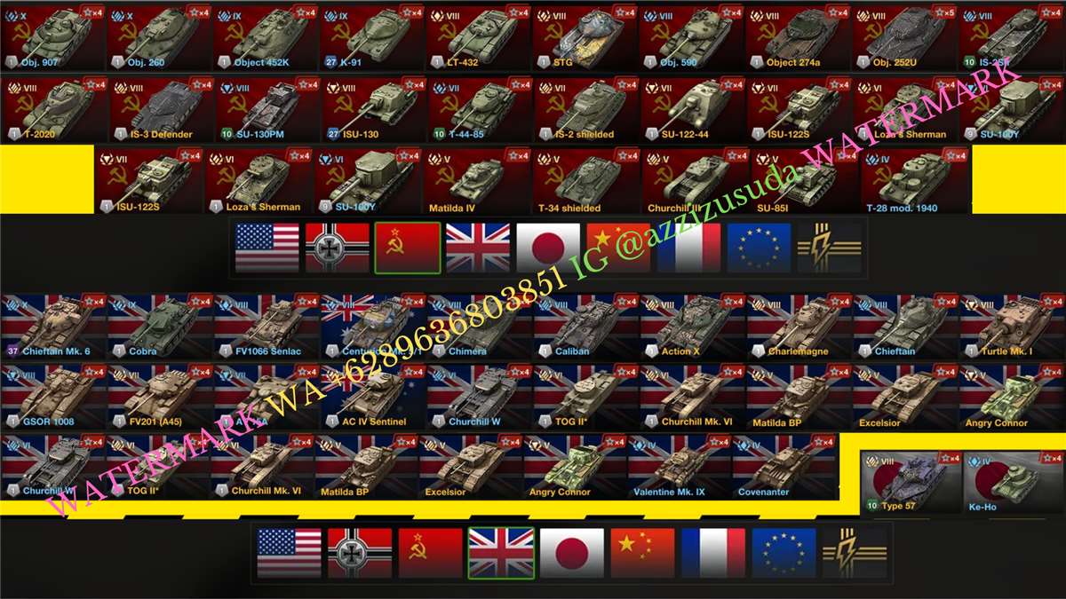 Penjualan akun permainan World of Tanks Blitz