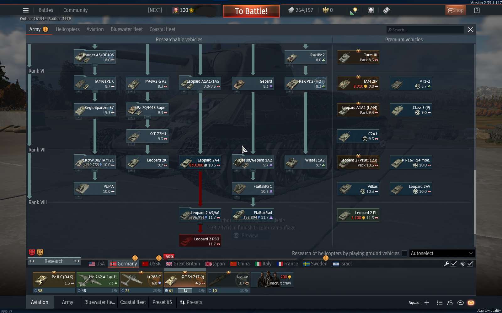 Game account sale War Thunder