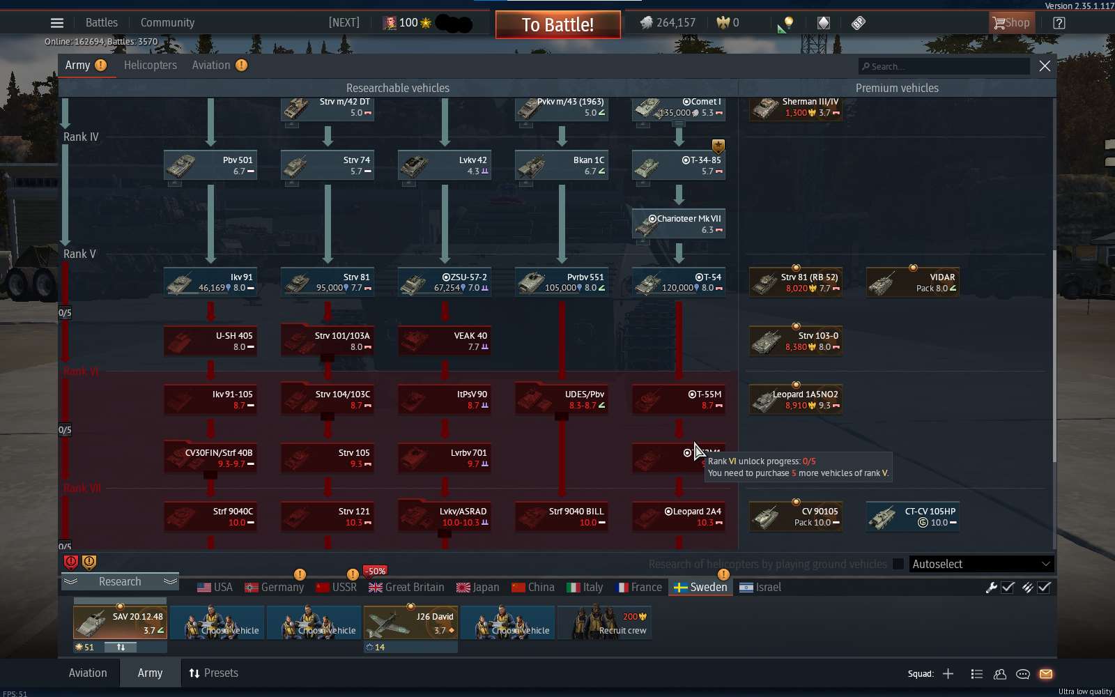 Game account sale War Thunder