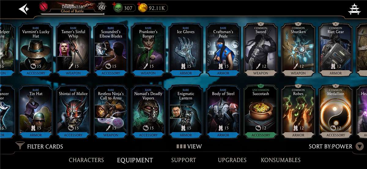 Game account sale Mortal Kombat X Mobile