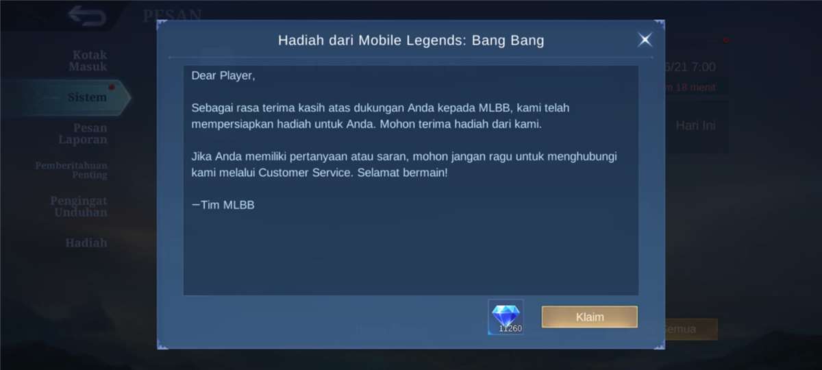 Game account sale Mobile Legends