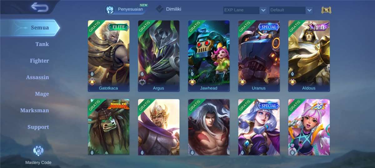 Game account sale Mobile Legends