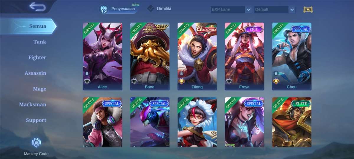 Game account sale Mobile Legends