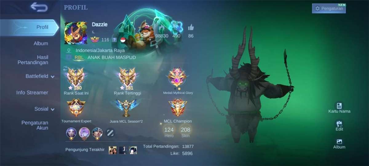 Game account sale Mobile Legends