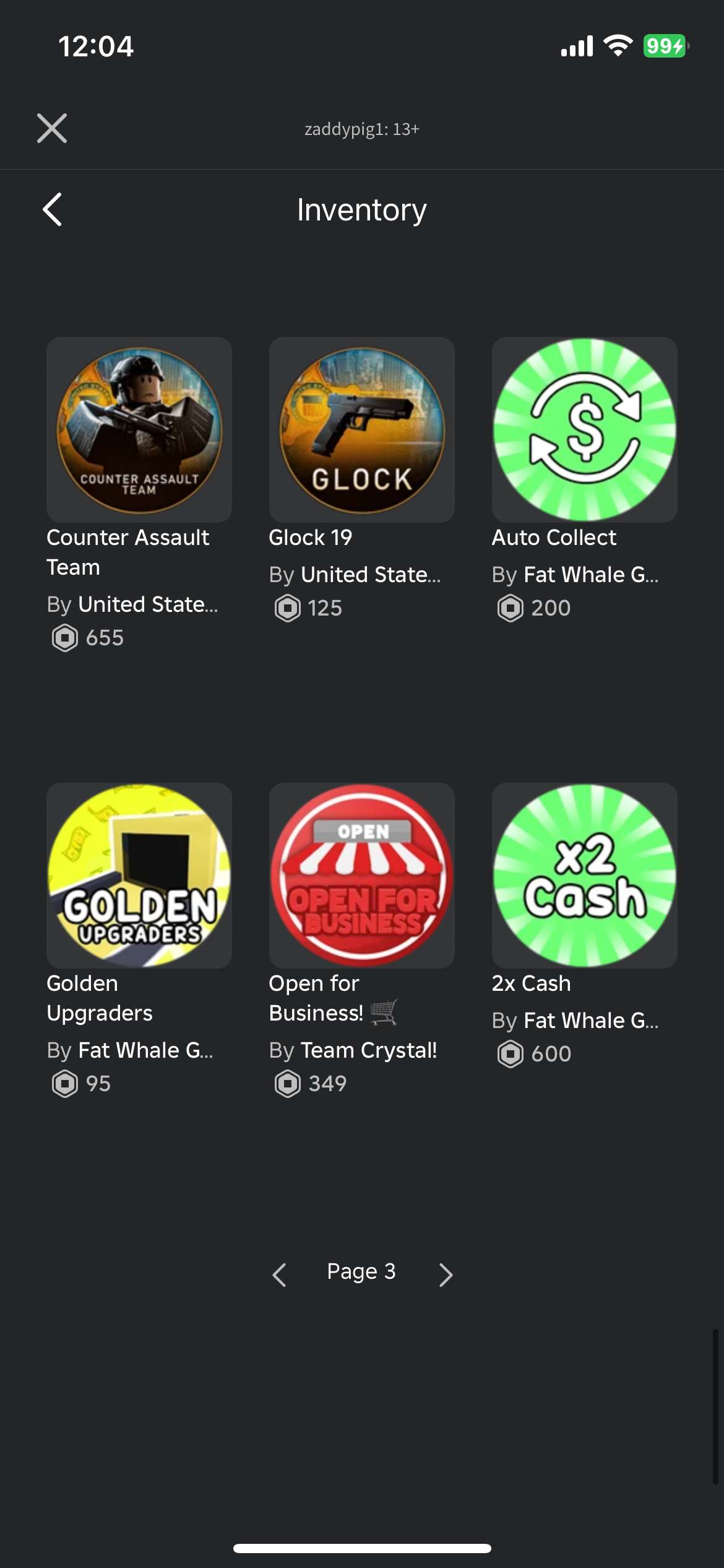 Game account sale Roblox