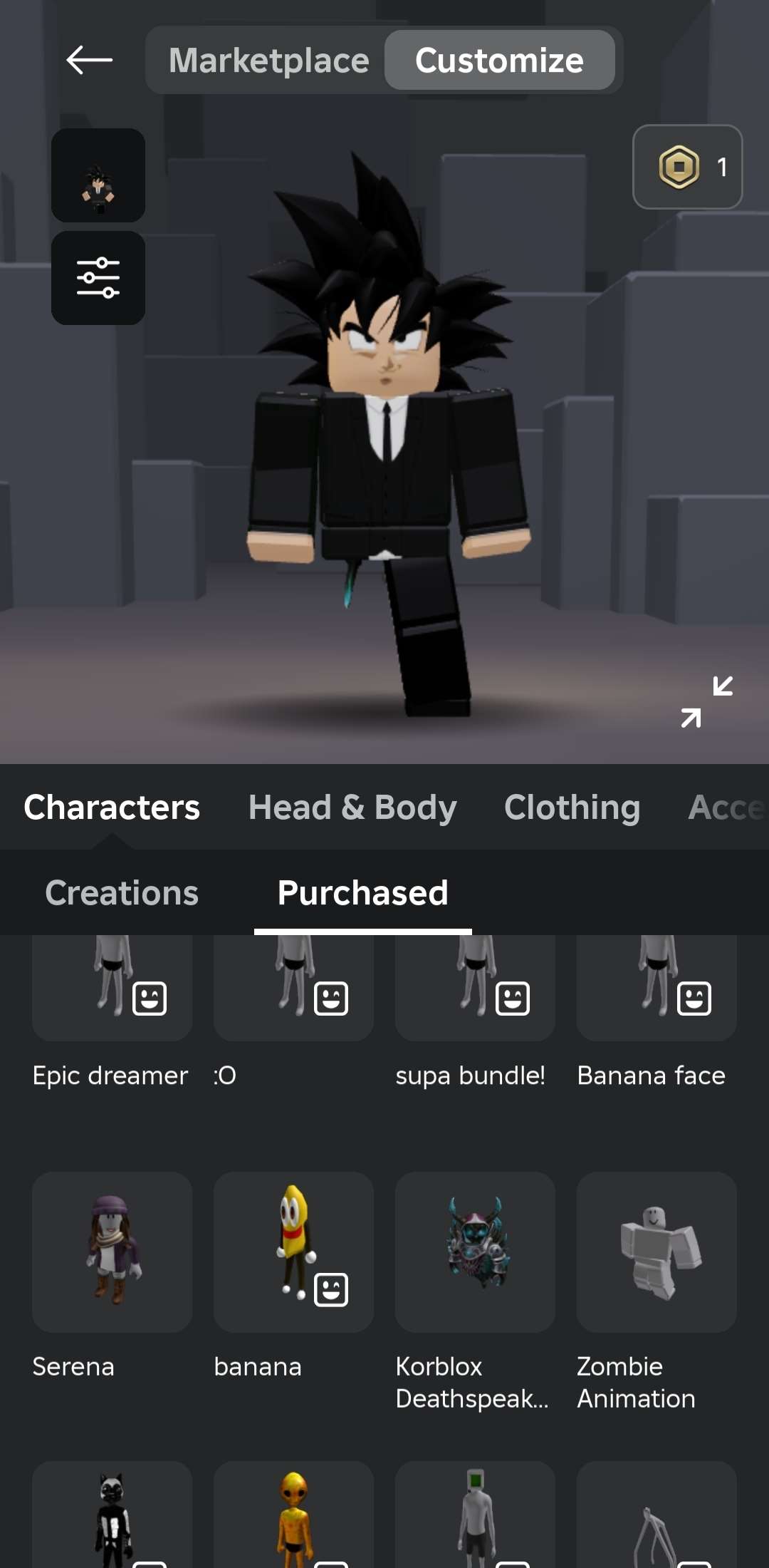 Game account sale Roblox