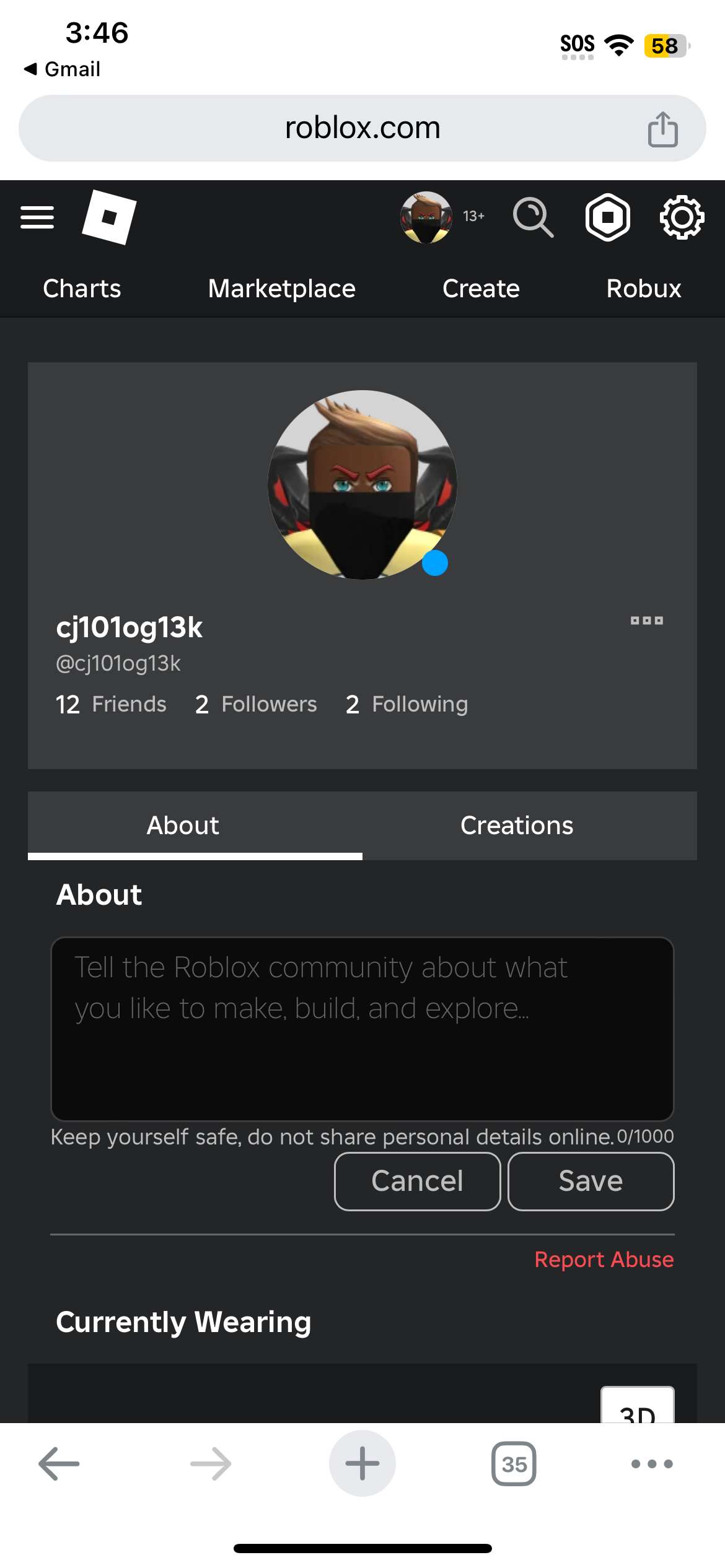 Game account sale Roblox