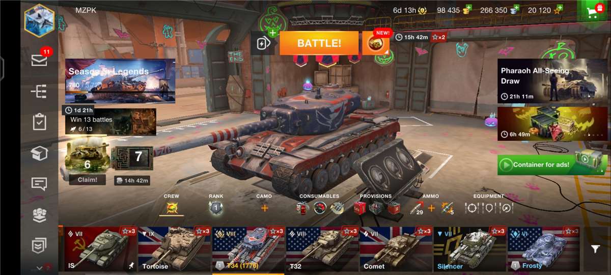 Penjualan akun permainan World of Tanks Blitz