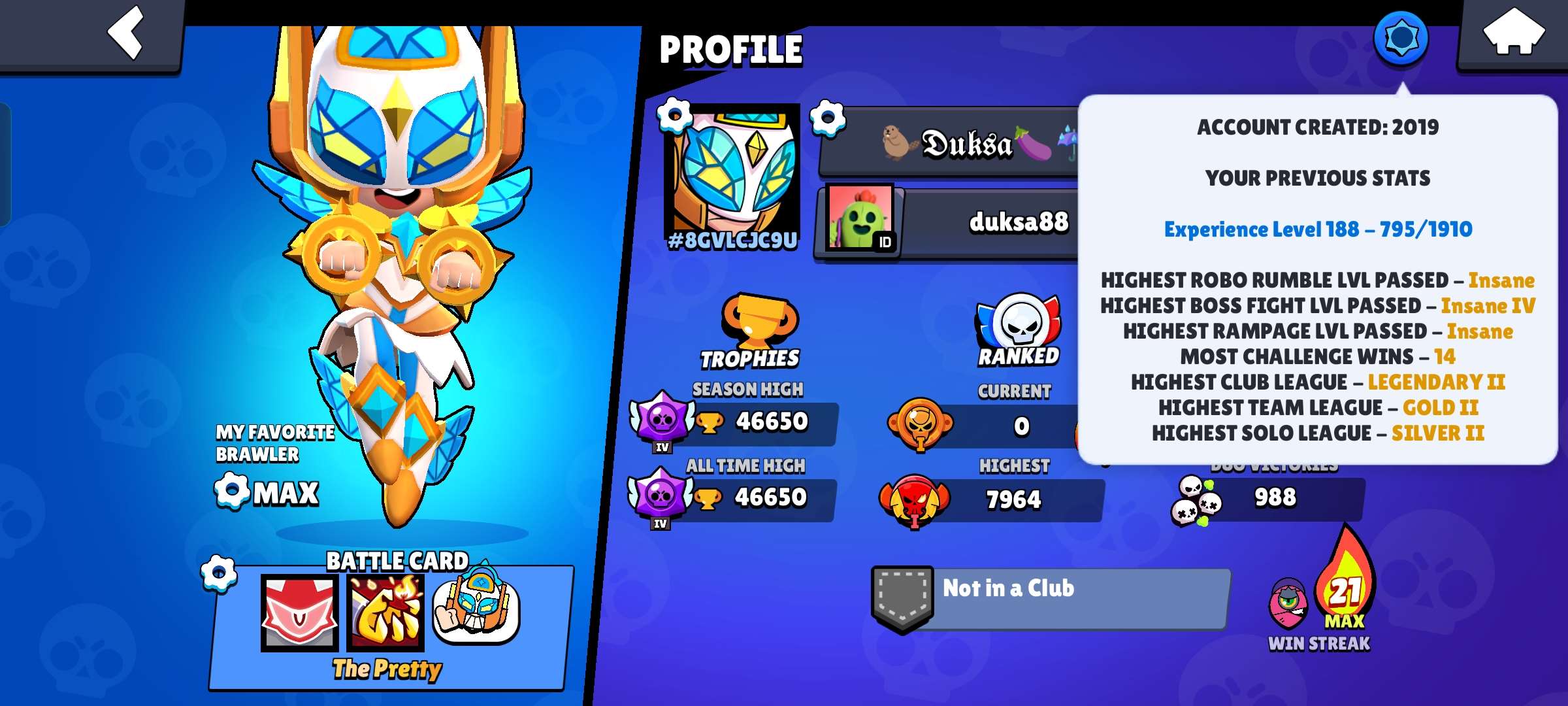 Game account sale Brawl Stars