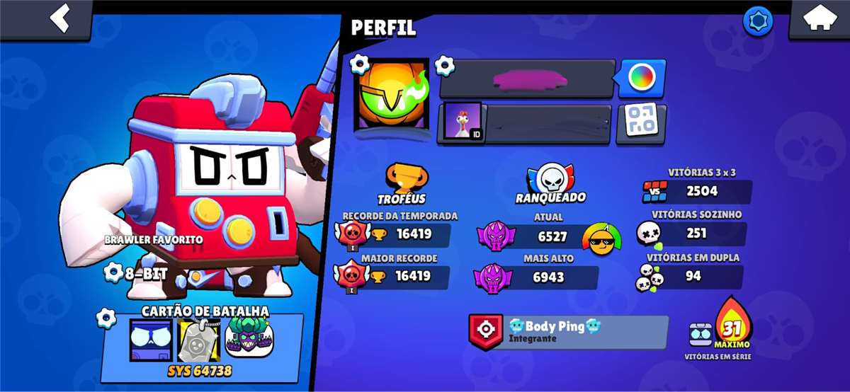 Venda de conta de jogo Brawl Stars