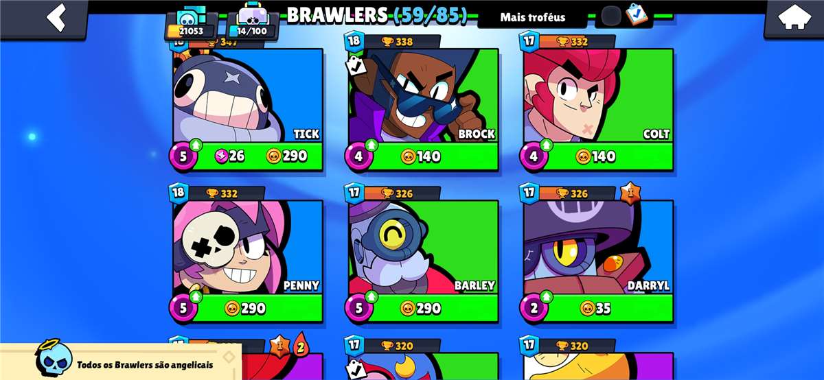 Venda de conta de jogo Brawl Stars