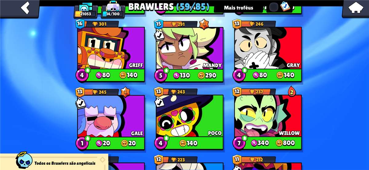 Venda de conta de jogo Brawl Stars