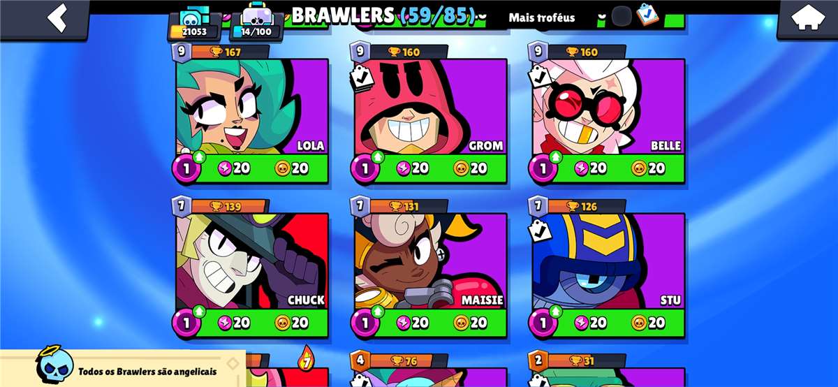 Venda de conta de jogo Brawl Stars