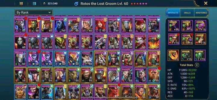 Game account sale Raid Shadow Legends