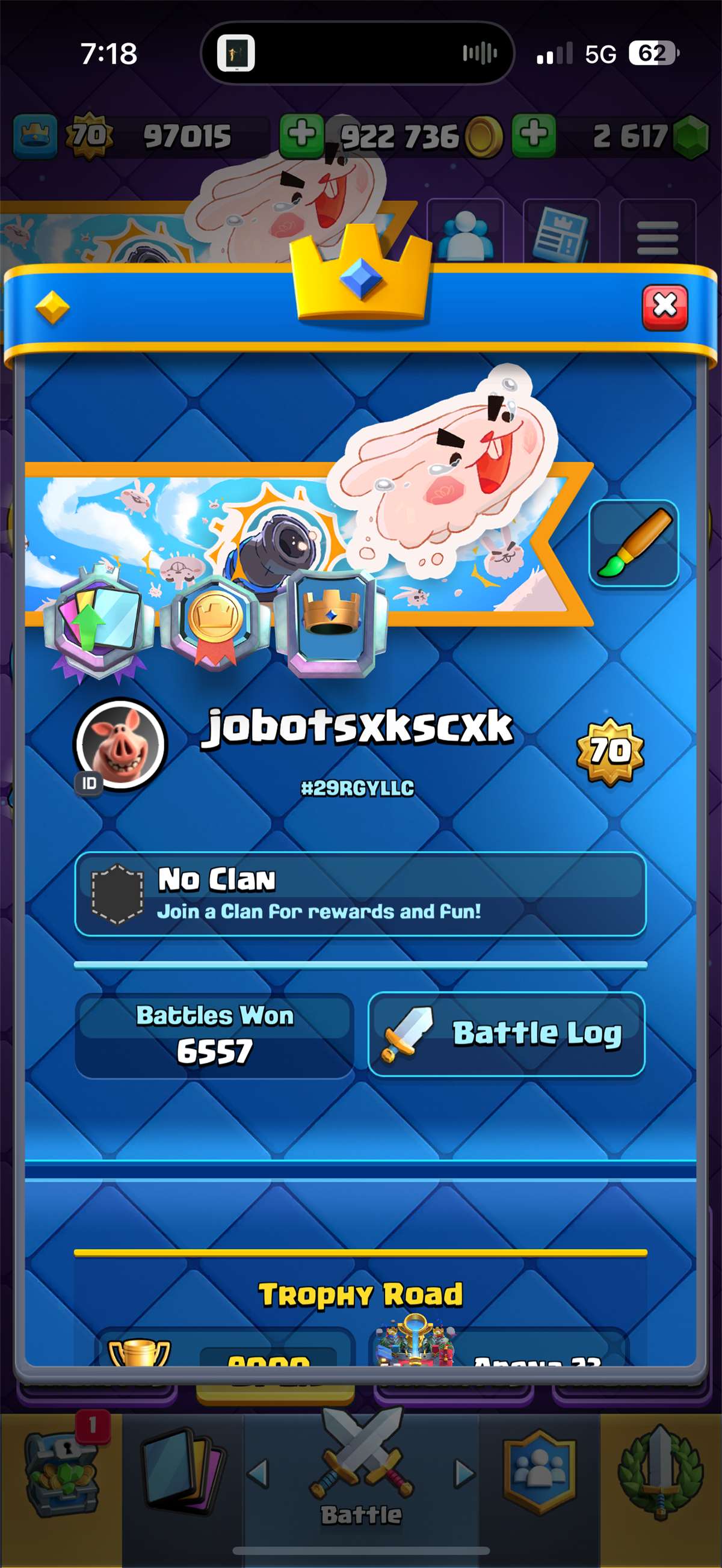 Game account sale Clash Royale