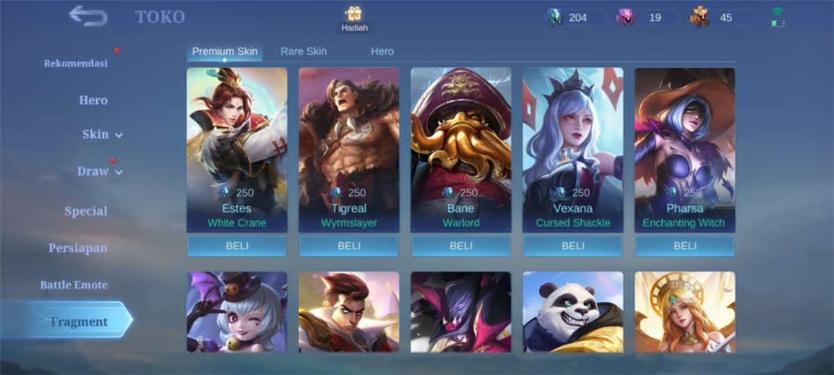 Penjualan akun permainan Mobile Legends