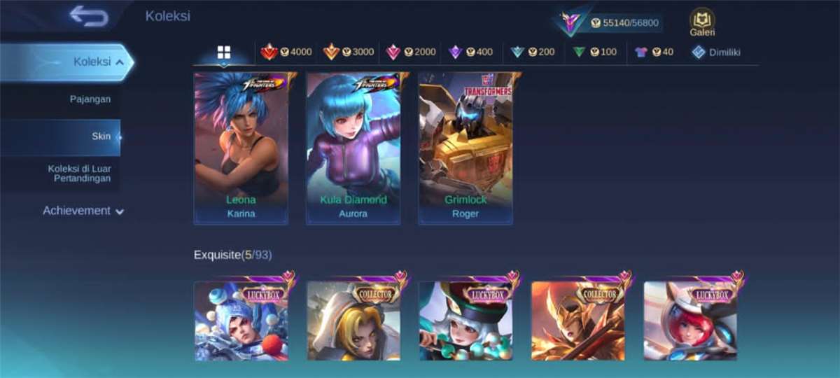 Penjualan akun permainan Mobile Legends