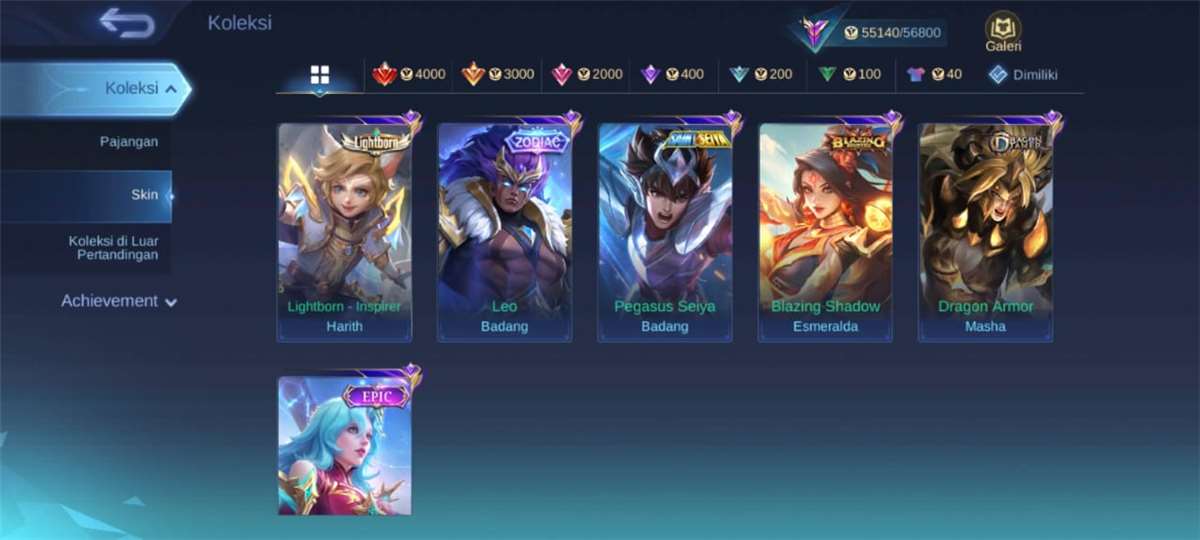 Penjualan akun permainan Mobile Legends