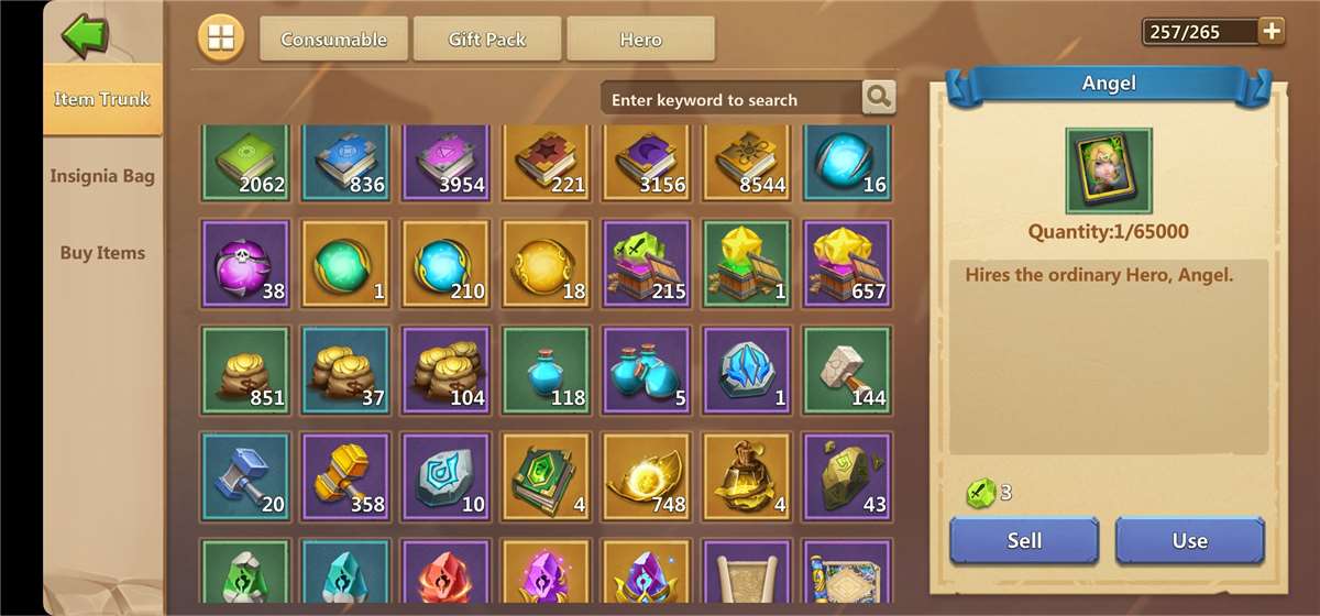 Game account sale Castle Clash