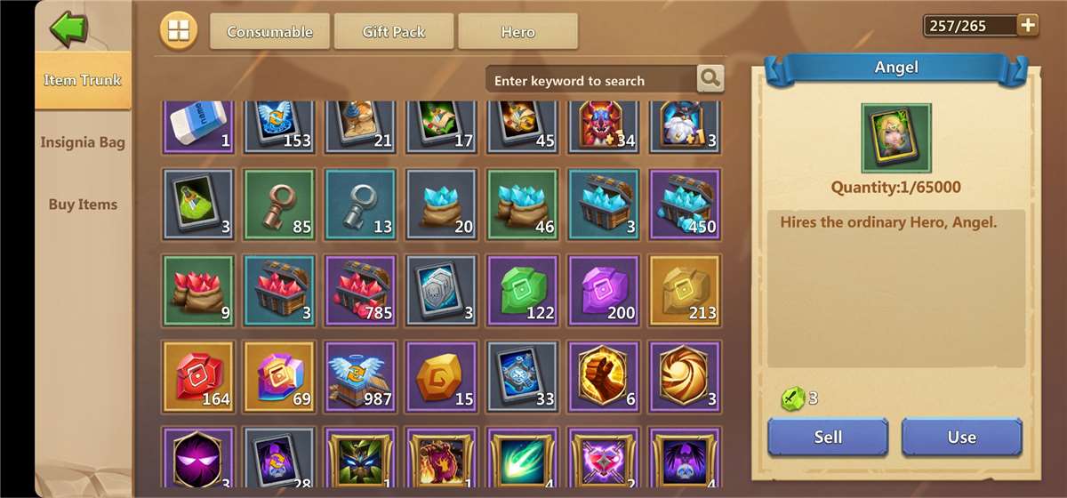 Game account sale Castle Clash