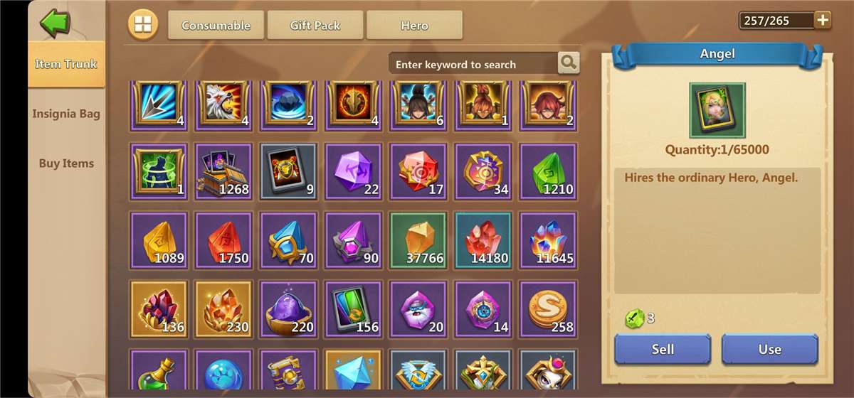 Game account sale Castle Clash