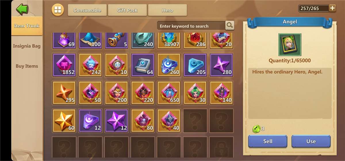 Game account sale Castle Clash