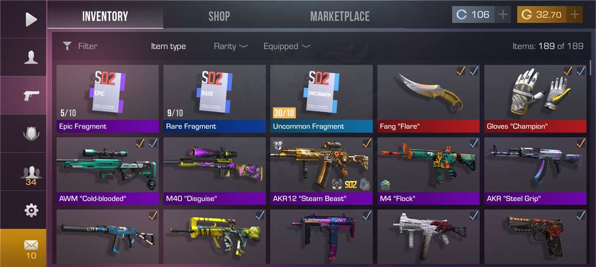 Game account sale Standoff 2