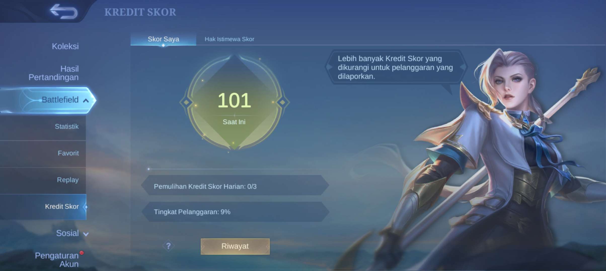 Penjualan akun permainan Mobile Legends