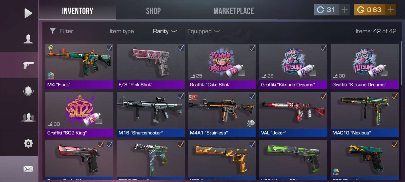 Game account sale Standoff 2