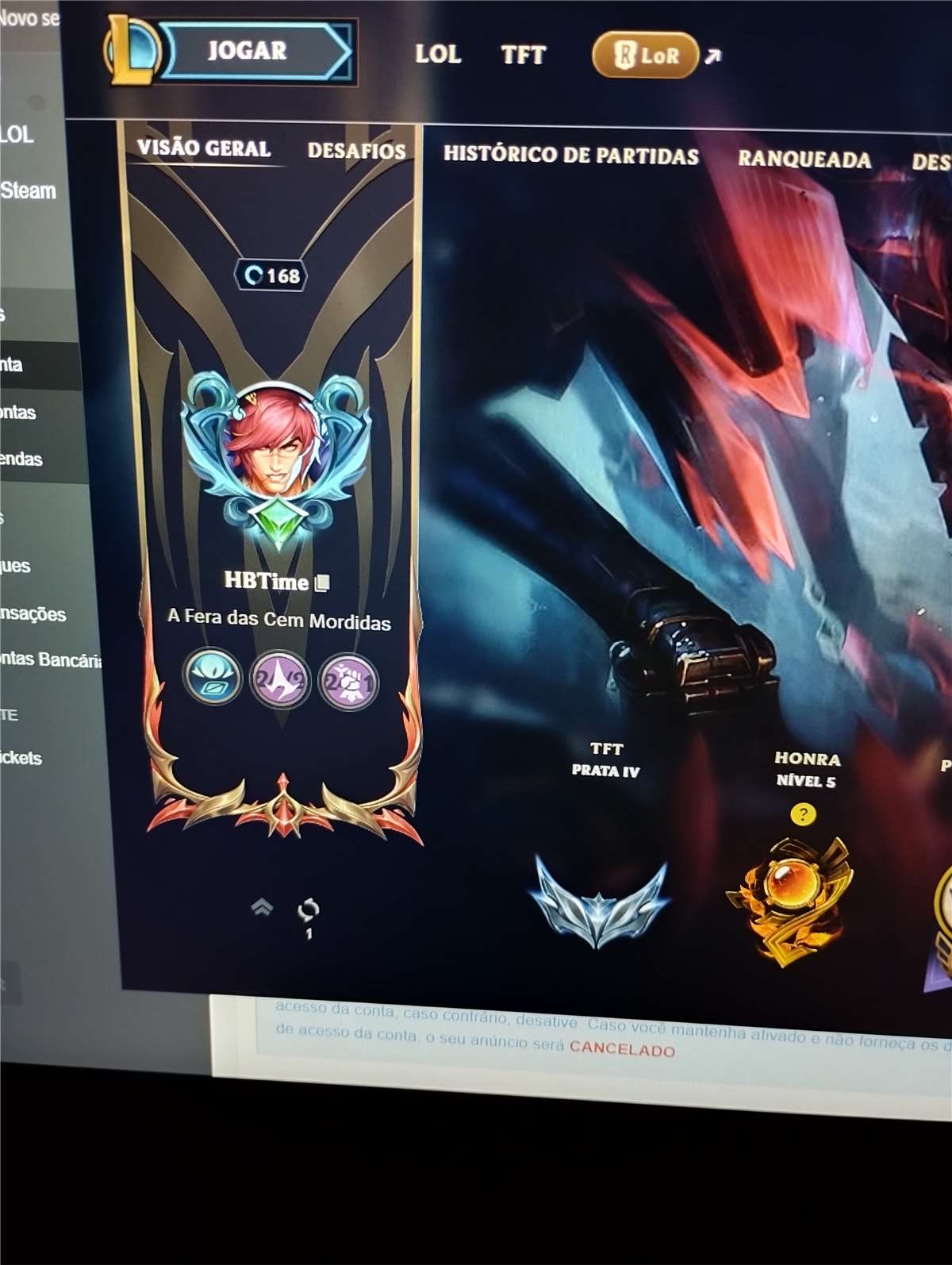 Venda de conta de jogo League of Legends Venda de conta de jogo League of Legends