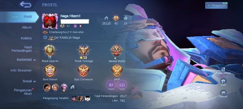 Penjualan akun permainan Mobile Legends Penjualan akun permainan Mobile Legends