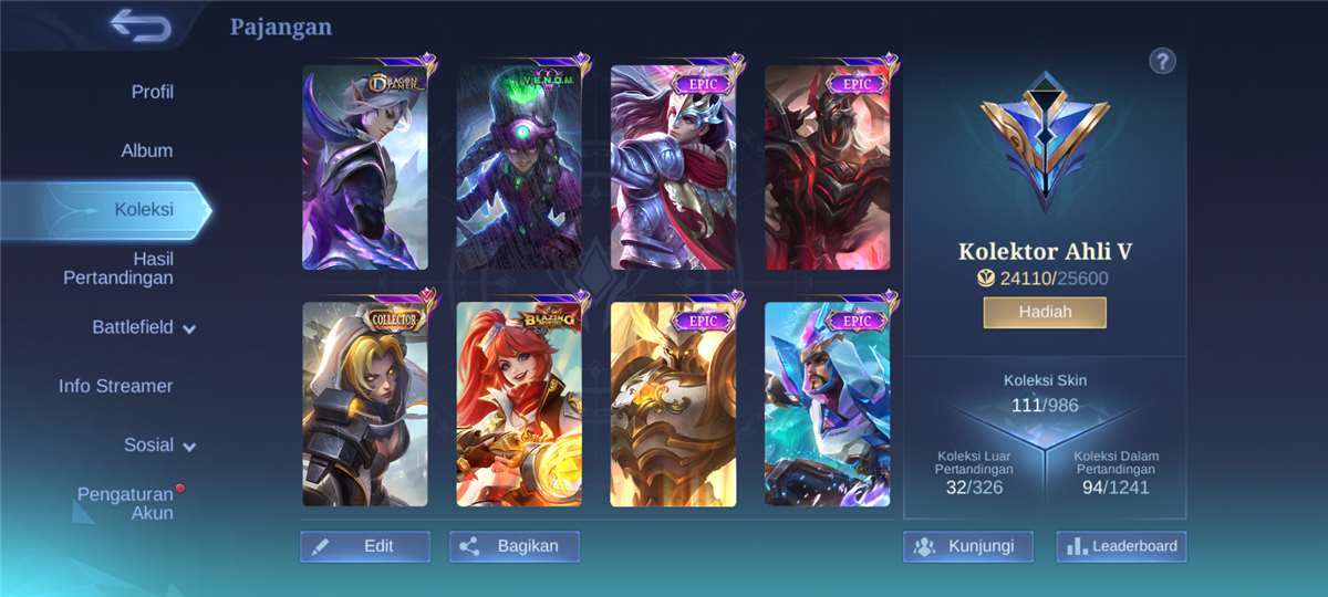 Penjualan akun permainan Mobile Legends Penjualan akun permainan Mobile Legends