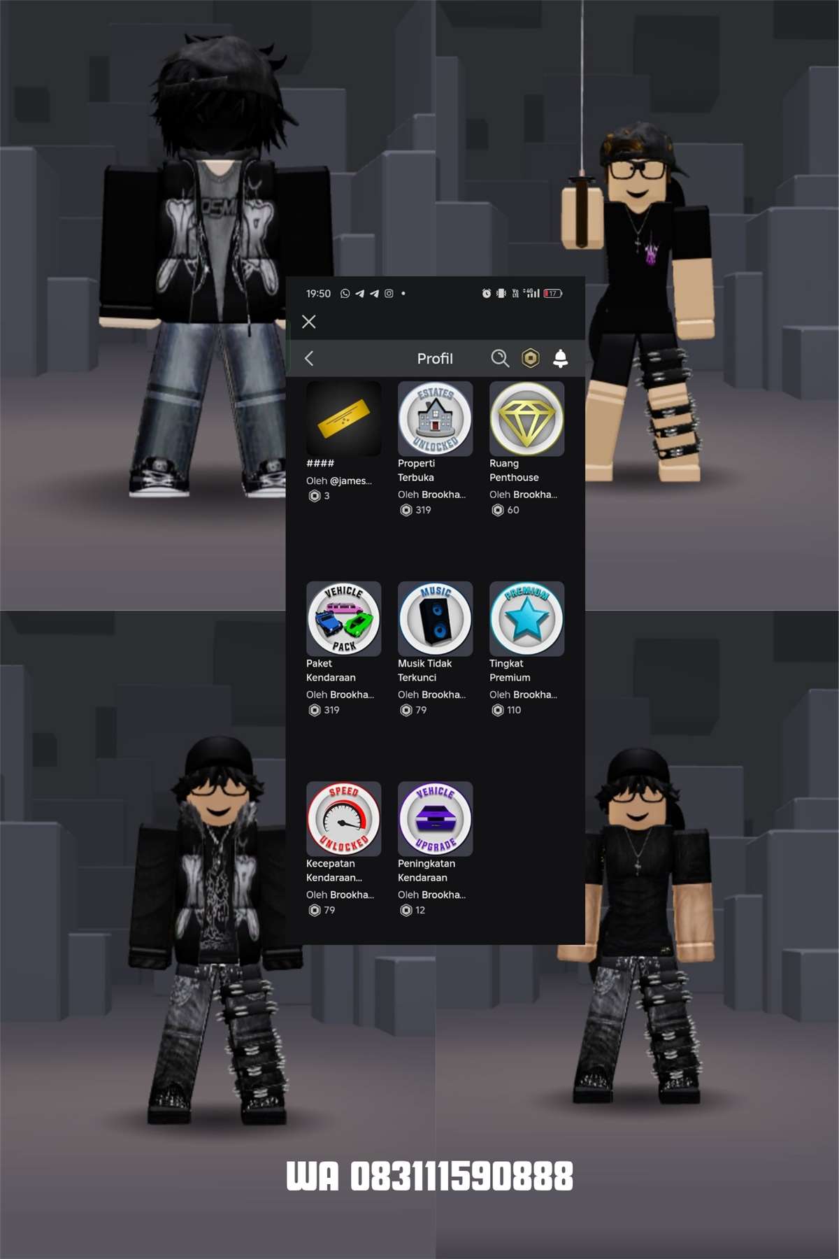 Penjualan akun permainan Roblox Penjualan akun permainan Roblox