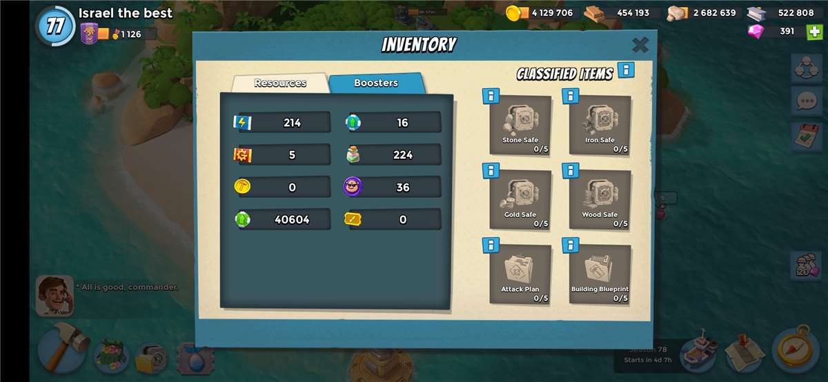 Venda de conta de jogo Boom Beach Venda de conta de jogo Boom Beach
