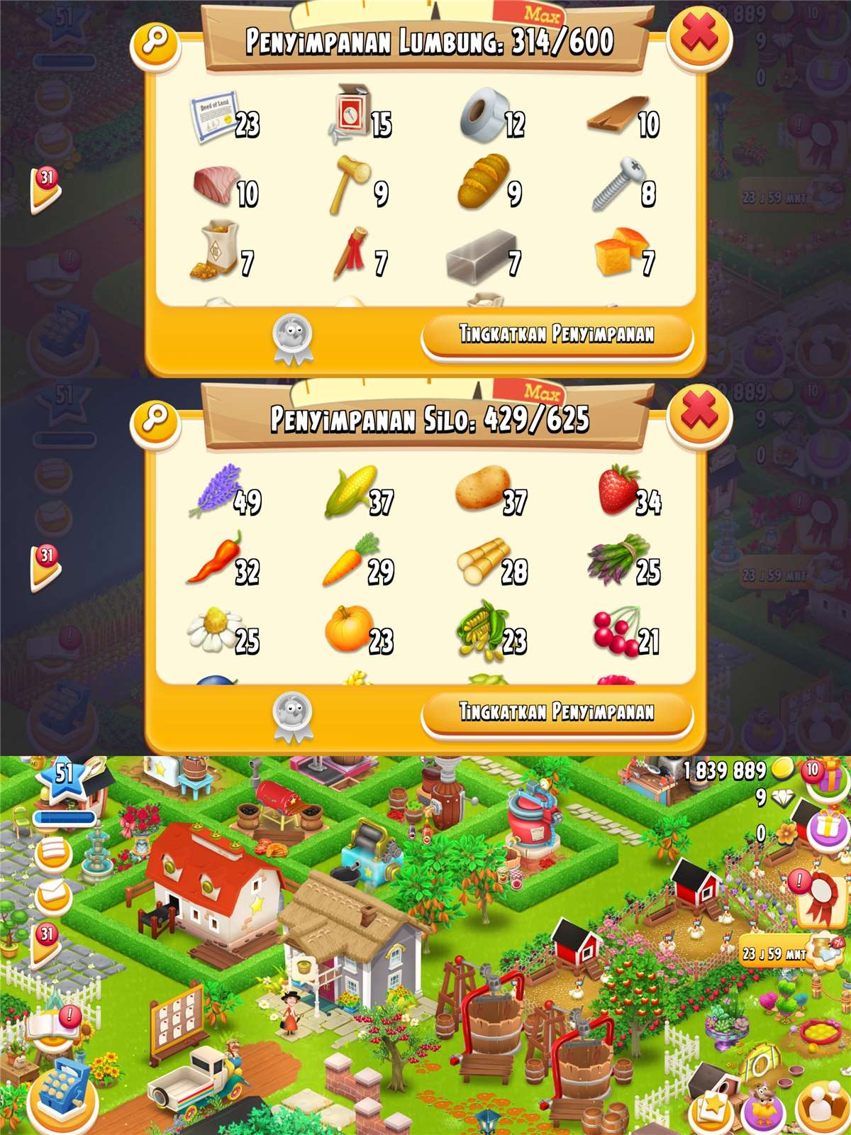Penjualan akun permainan Hay Day Penjualan akun permainan Hay Day