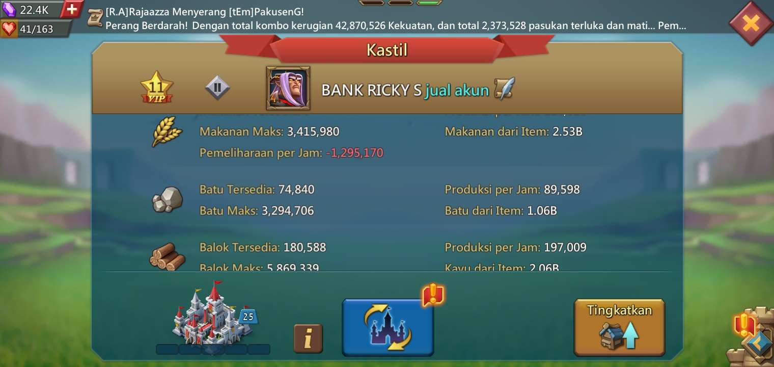 Penjualan akun permainan Lords Mobile Penjualan akun permainan Lords Mobile