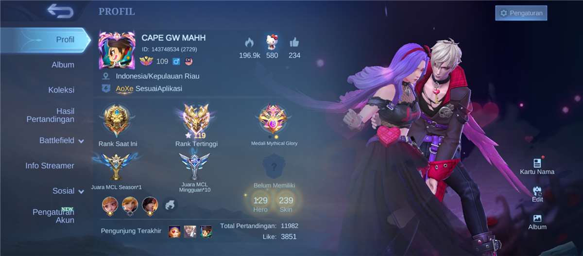 Game account sale Mobile Legends Game account sale Mobile Legends
