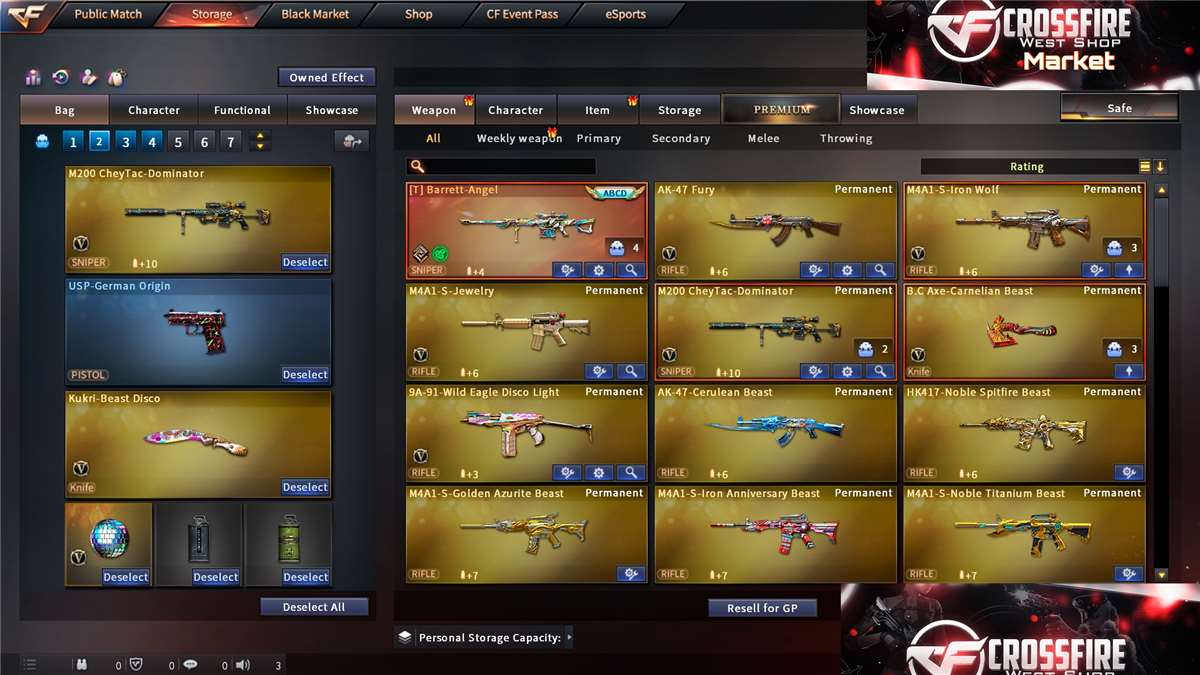 Game account sale CrossFire